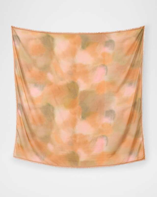 Mottled Square Cotton-Silk Scarf